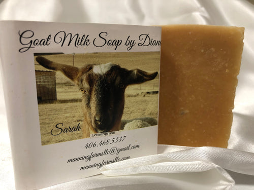 Lemongrass with olive oil. Goat Milk Soap 4.8 oz bar