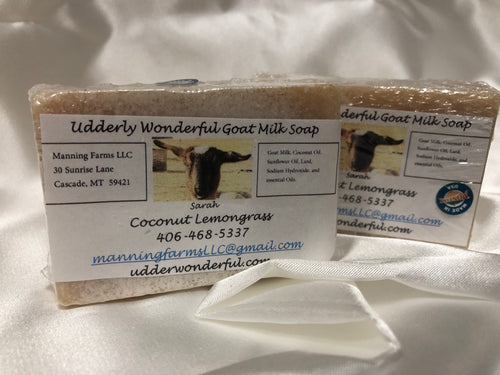 Coconut Lemongrass: Goat Milk Soap 4.8 oz bar